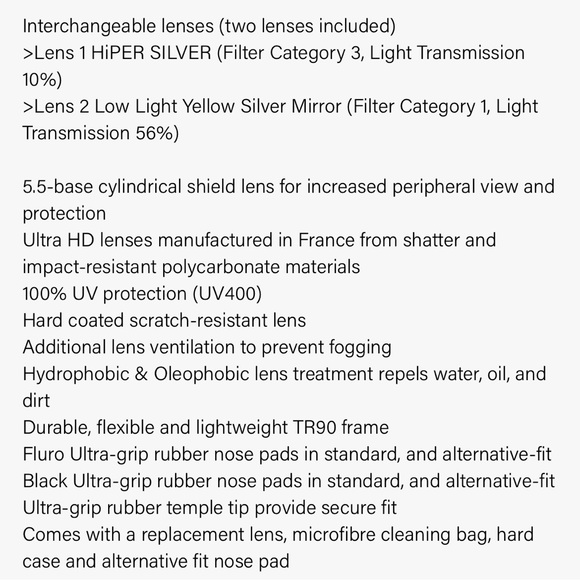 BNIB MAAP x 100% Hypercraft - Silver Cycling Glasses - Picture 14 of 16